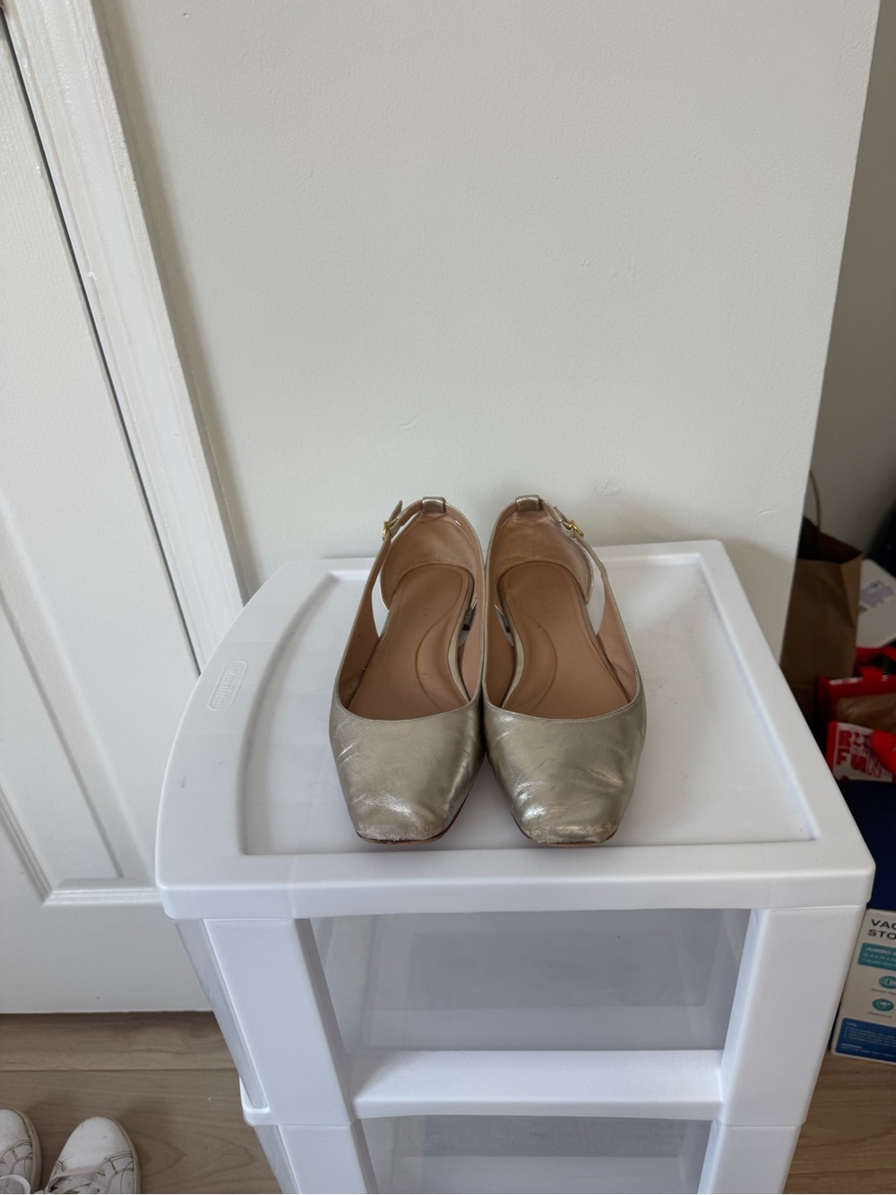 Cole Haan Metallic Gold Slingback Flats